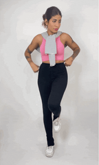 calça slit preta poliamida