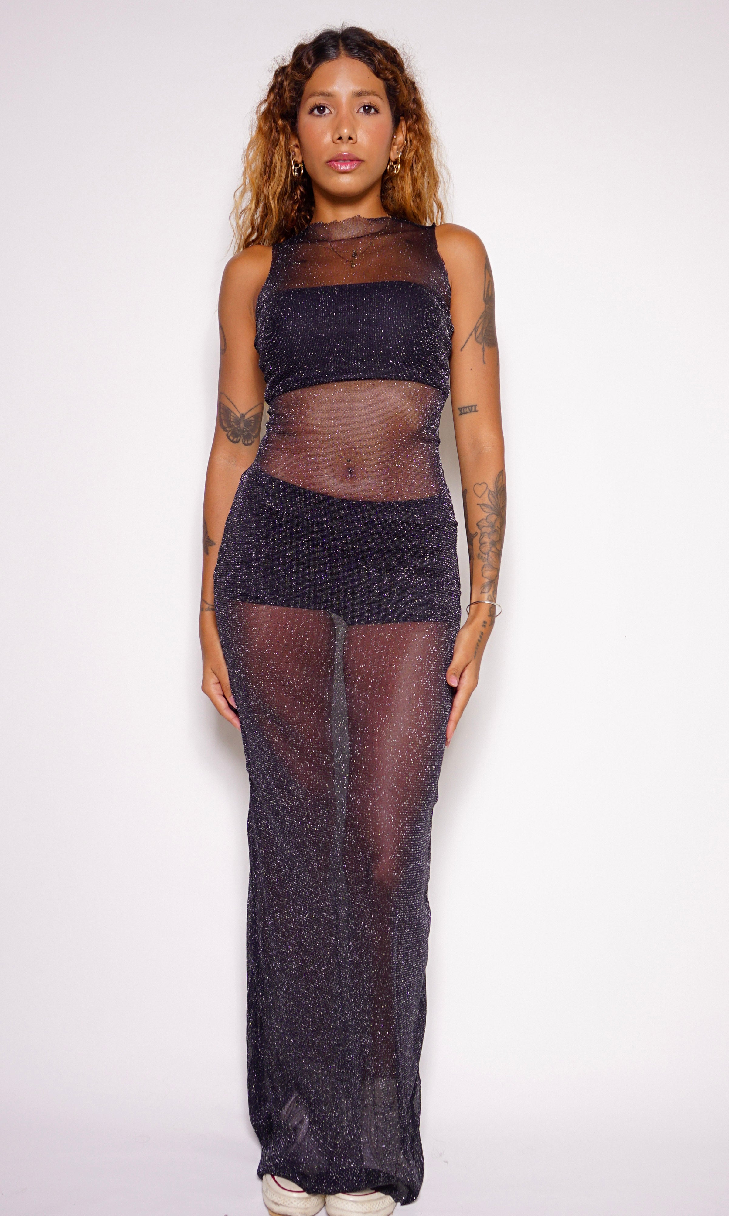 vestido longo sparkle