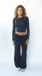 blusa manga longa sheer