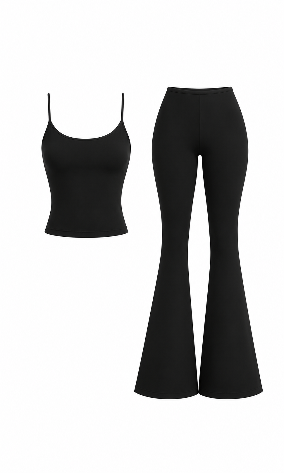 combo calça flare + regata