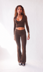 calça flare double poliamida
