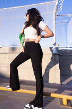 calça flare new poliamida