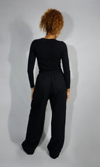 calça moletom wide leg comfy