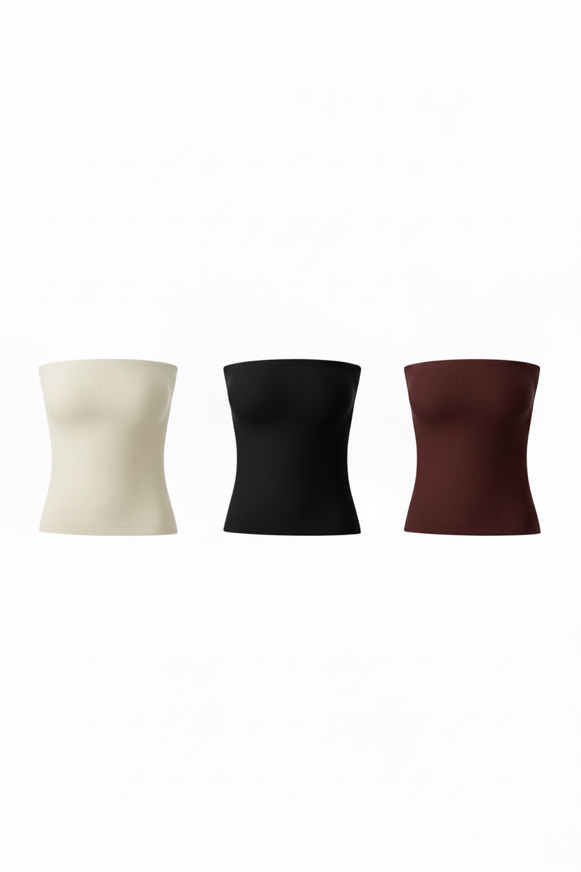 combo tube top basic (3 peças)