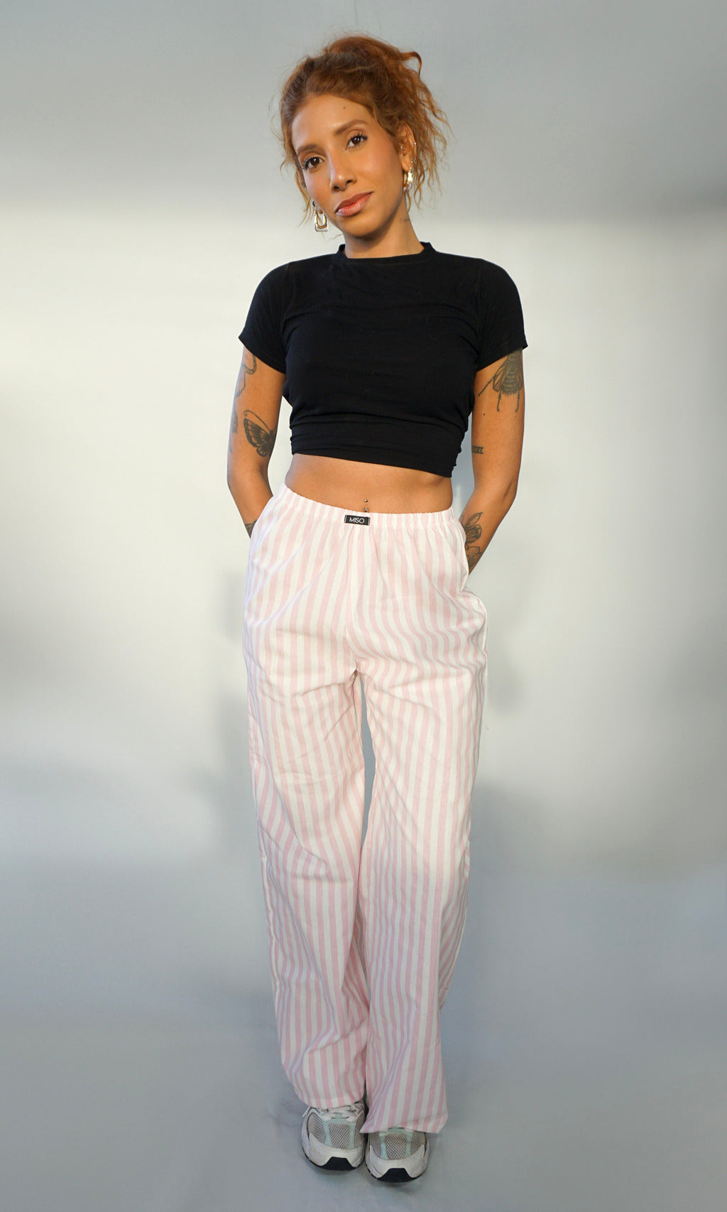calça stripes algodão