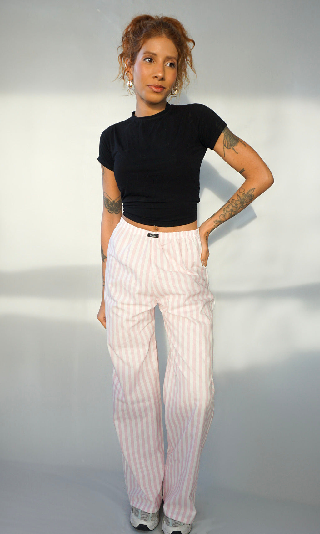 calça stripes algodão